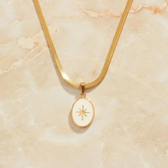 18K Gold Plated Snake Chain Necklace 18.5" New - Picture 1 of 3